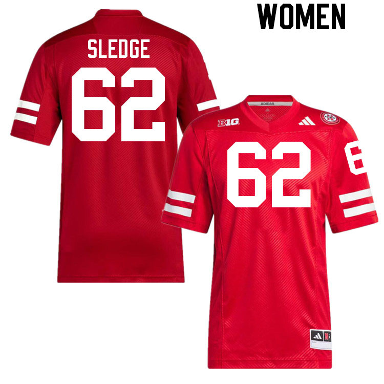 Women #62 Sam Sledge Nebraska Cornhuskers College Football Jerseys Stitched Sale-Scarlet